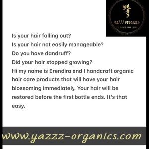 Yazzz organic handcrafted hair care products Shampoo conditioner and balm
